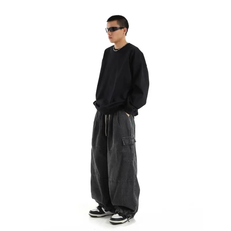 Relaxed Cargo Wide Jeans