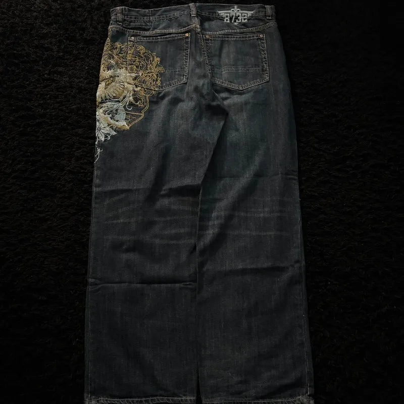 Streetwise Baggy Embroidered Jeans